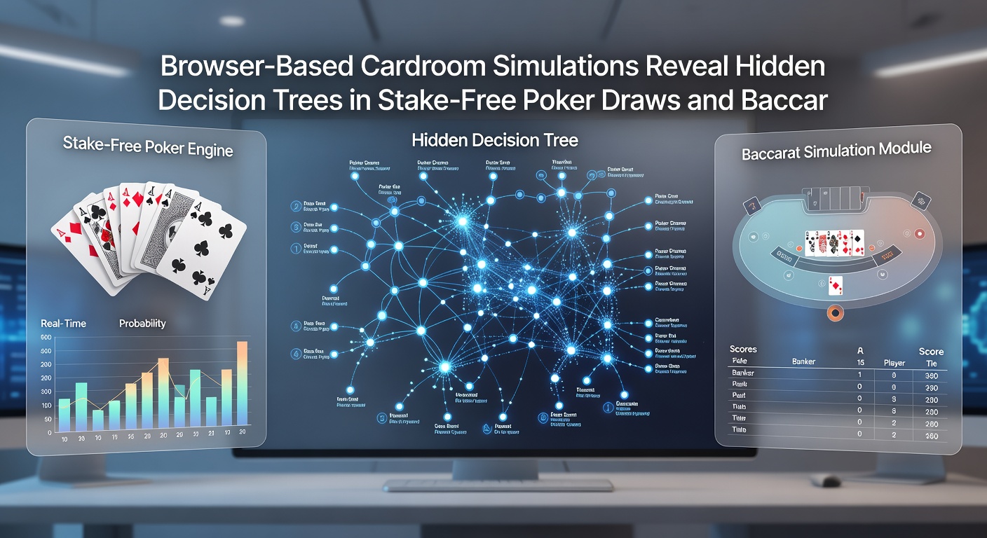Visualisierung von Baccarat-Sequenzen und Entscheidungsbäumen in einer Simulationsoberfläche