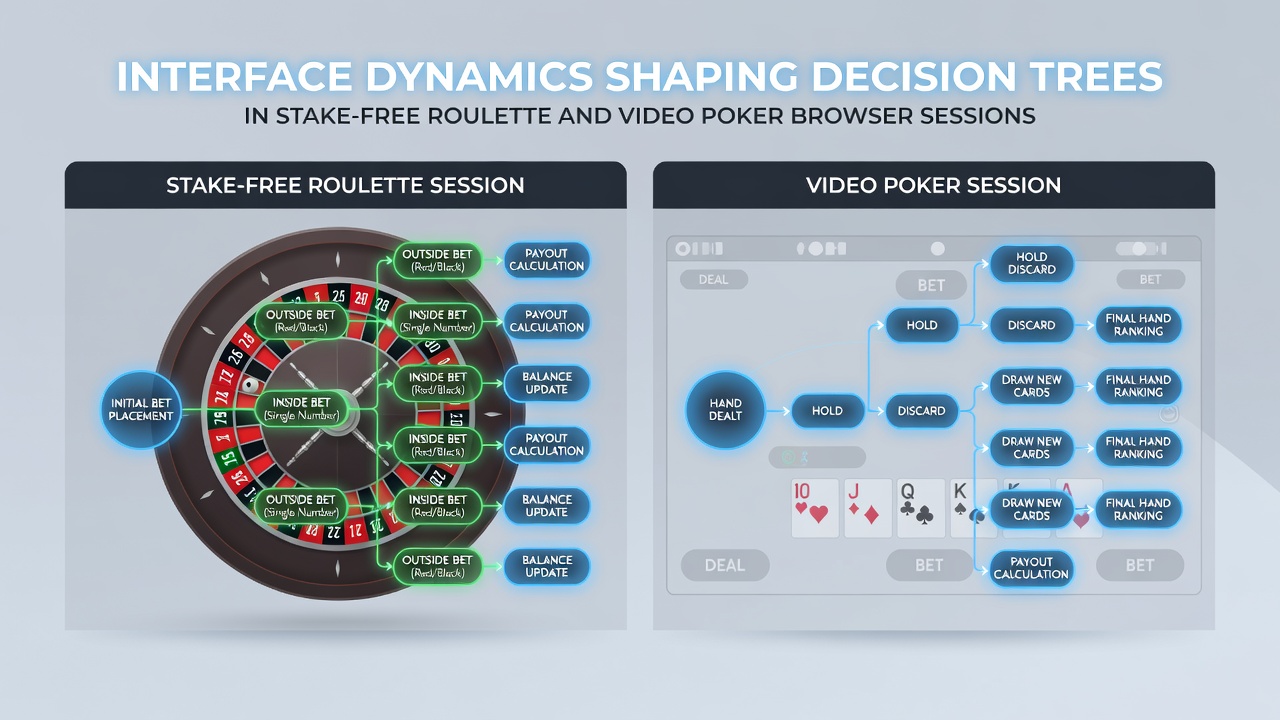 Beispiel für Interface-Feedback in Video-Poker-Demos mit Entscheidungsoptionen