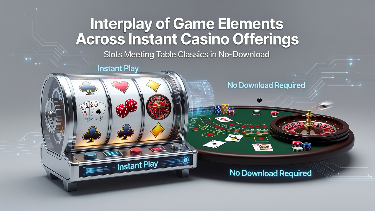 Beispiel für nahtlose Übergänge zwischen Slot- und Tischspielelementen in No-Download-Casinos
