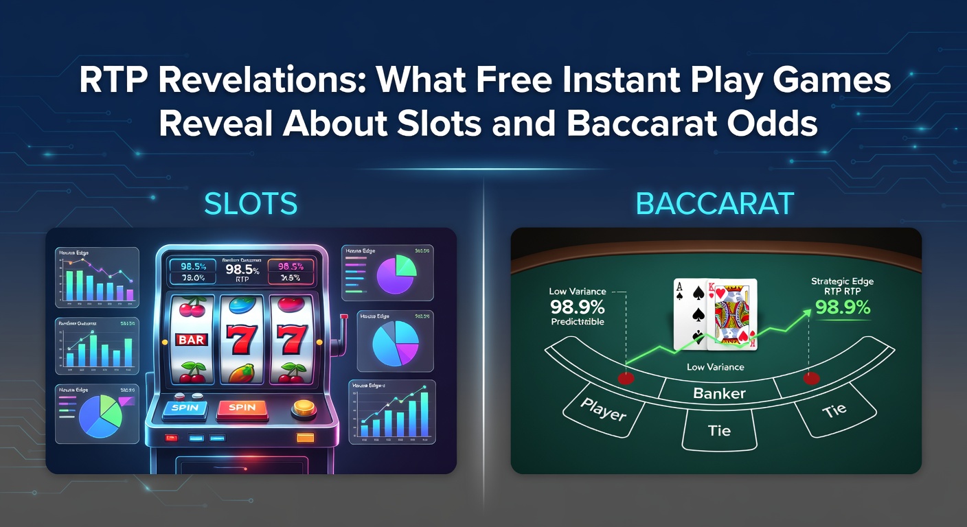 Grafik mit RTP-Werten für Slots und Baccarat in Instant-Play-Modus, die Quotenvergleiche visualisiert