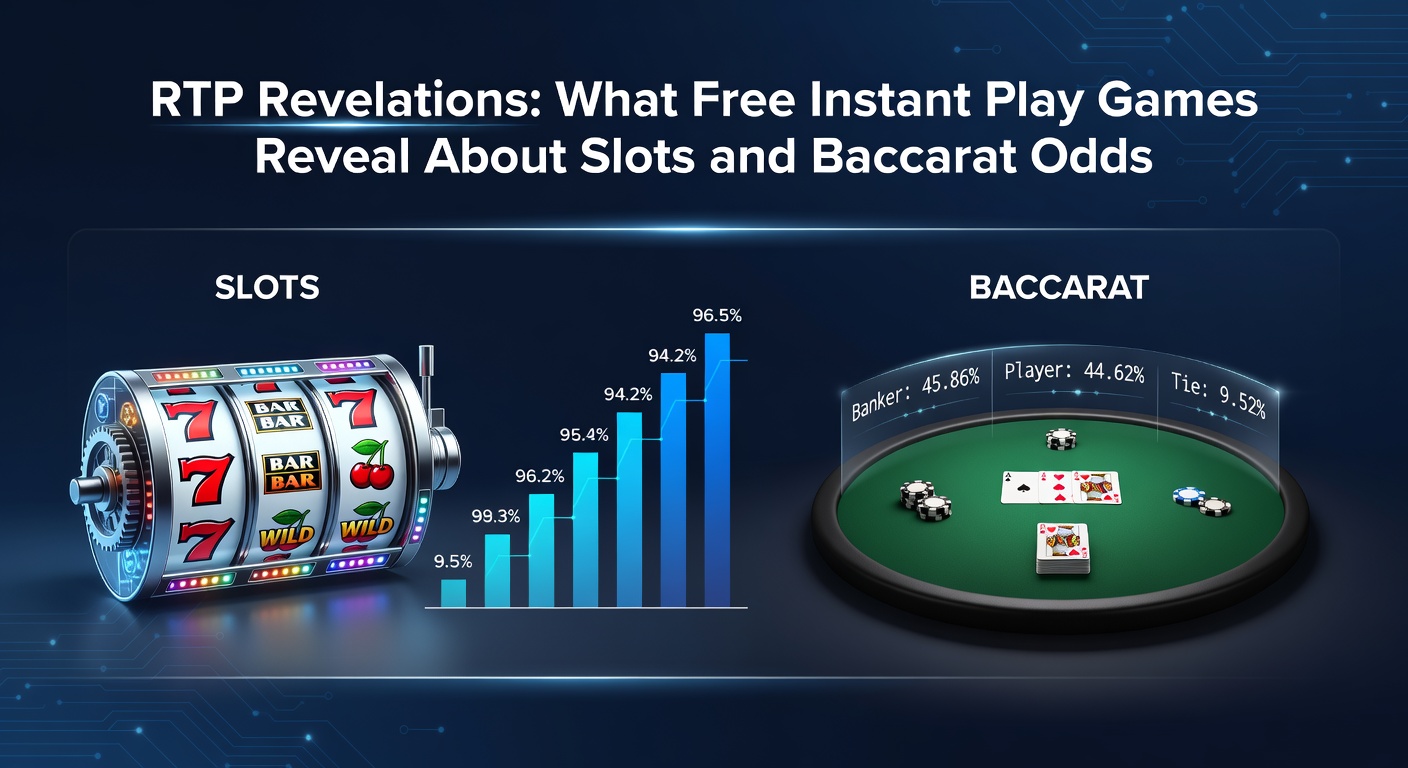 Vergleichstabelle mit RTP-Daten aus Free-Play-Slots und Baccarat, inklusive Volatilitätskurven